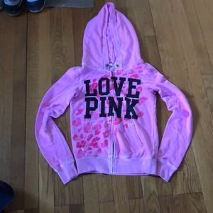 PINK women’s XS zip up hoodie